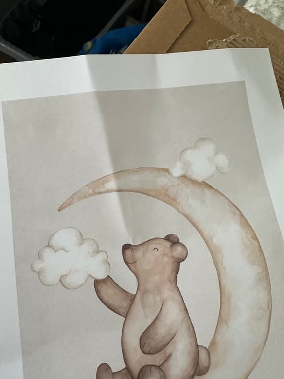 I was very disappointed with my recent order. The pictures arrived damaged and bent, which was incredibly frustrating given that I was looking forward to displaying them in my nursery. It was clear that they were not packaged securely enough to withstand delivery, which shows a lack of care in protecting the product.  I reached out to customer service, and while I’m still waiting for a resolution, the overall experience has left me dissatisfied. For the price paid, I expected much better quality and service. I won’t be ordering again unless I see improvements in packaging.&nbsp;