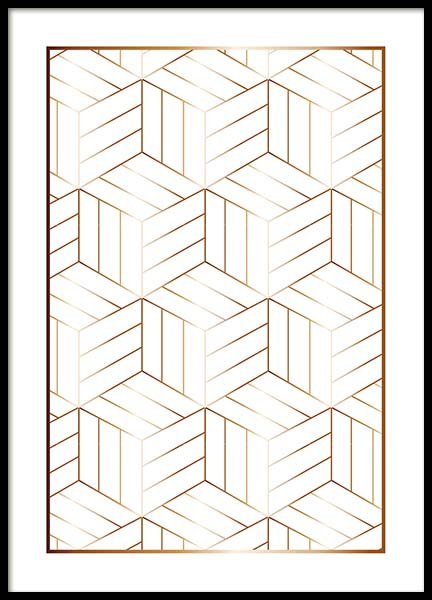 Cubes Pattern Poster in de groep Posters / Goud en zilver bij Desenio AB (10150)