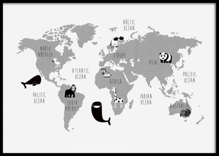 Kids World Map Poster