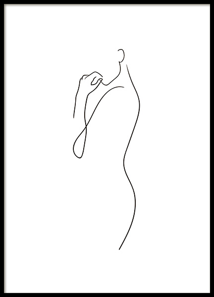 Curve Line Art Poster in de groep Posters / Zwart wit bij Desenio AB (10837)