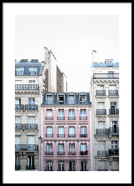 Pink Facade in Paris Poster in de groep Posters / Fotokunst bij Desenio AB (11348)