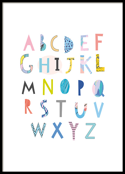 Papercut Alphabet Poster in de groep Posters / Kinderposters bij Desenio AB (11379)