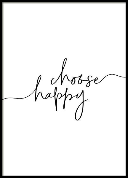 Choose Happy Poster in de groep Posters / Posters met tekst bij Desenio AB (11652)