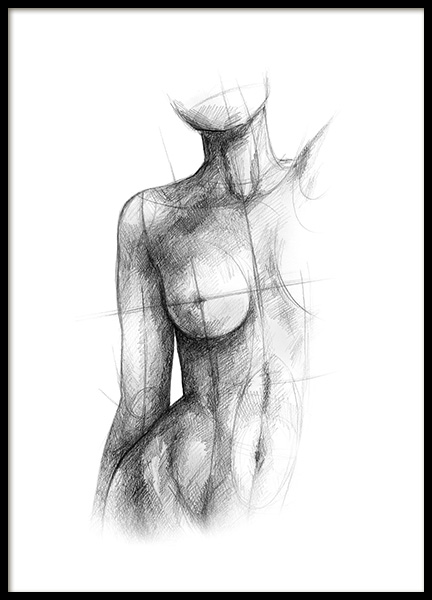 Incomplete Sketch Poster in de groep Posters / Zwart wit bij Desenio AB (12134)