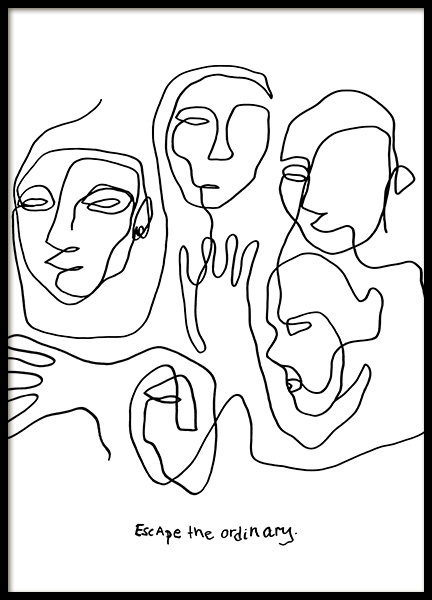 Escape Line Art Poster in de groep Posters / Illustraties bij Desenio AB (12358)