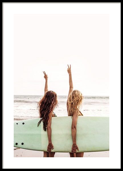 Surfer Girls Poster in de groep Posters / Natuurmotieven bij Desenio AB (12637)