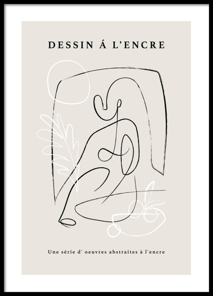 French Sketch No2 Poster in de groep Posters / Kunst / Line Art bij Desenio AB (14766)