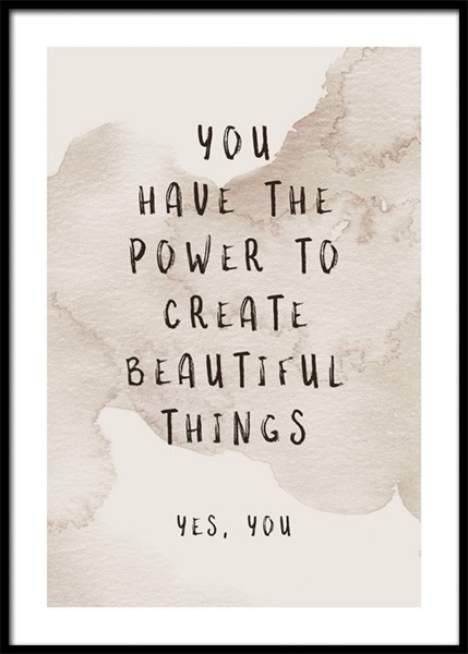 Create Beautiful Things Poster in de groep Posters / Posters met tekst bij Desenio AB (14900)