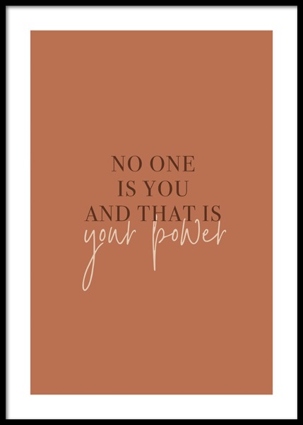 No One Is You Poster in de groep Posters / Posters met tekst bij Desenio AB (14902)