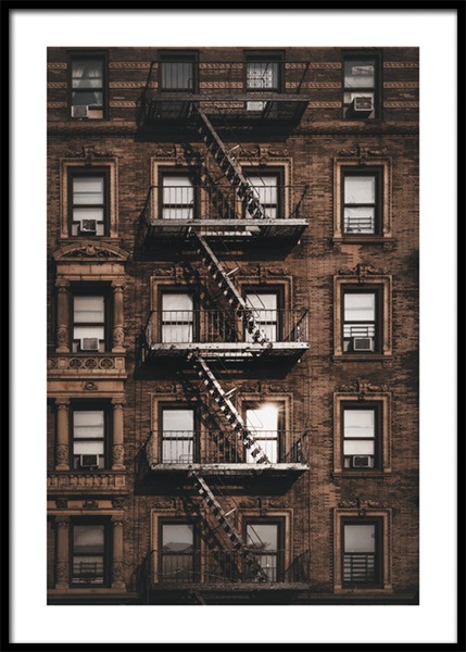 New York Fire Escape Poster in de groep Posters / Fotokunst bij Desenio AB (14904)
