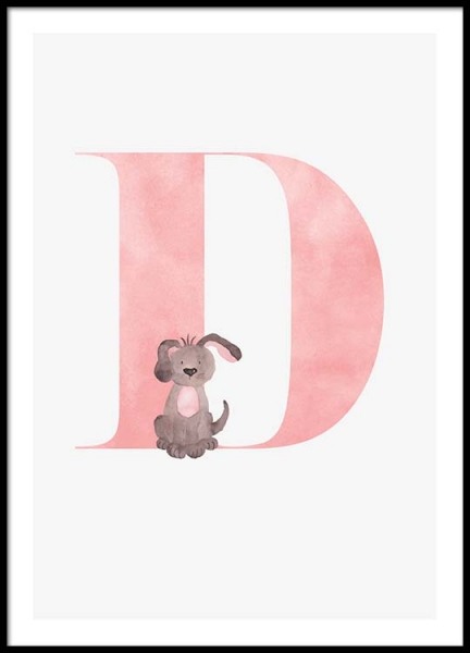Alphabet D Poster in de groep Posters / Kinderposters bij Desenio AB (2496)