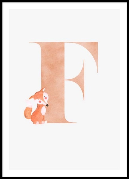 Alphabet F Poster in de groep Posters / Kinderposters bij Desenio AB (2498)