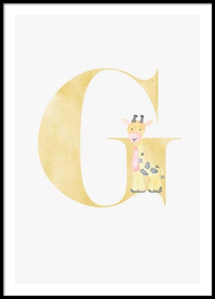 Alphabet G Poster in de groep Posters / Kinderposters bij Desenio AB (2499)
