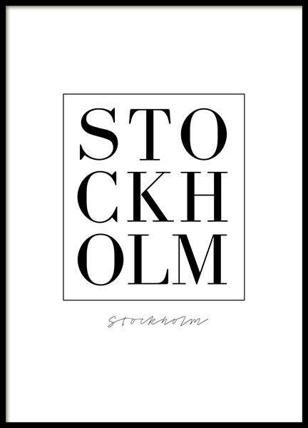 Stockholm poster en print, Zweeds design die past bij zwart-wit interieur