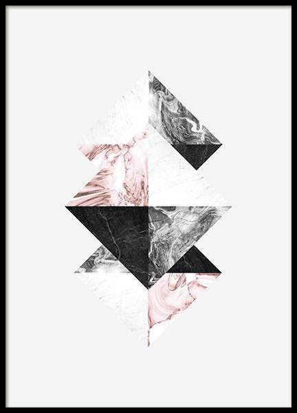 Grafische prints in marmer grijs en wit. Mooie grafische prints.