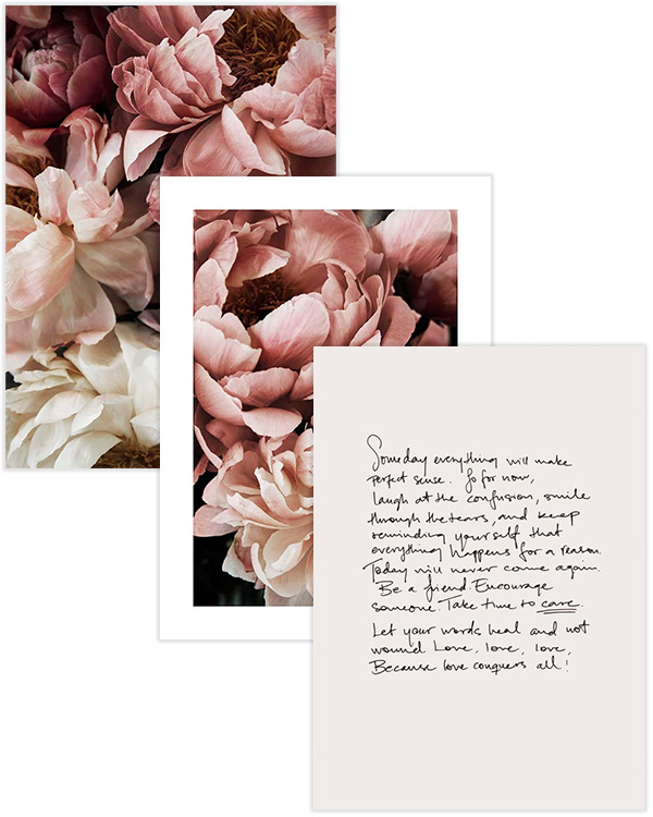 – Romantische kunst posters in roze en beige