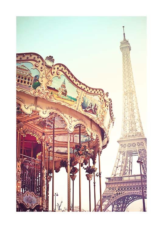 Eiffel Tower Carousel Poster / Fotokunst bij Desenio AB (10098)