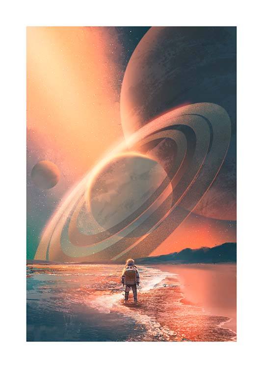 Planets In Sky Poster / Kinderposters bij Desenio AB (10119)