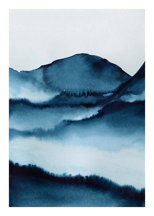 Watercolor Mountains Poster / Kunst bij Desenio AB (10124)