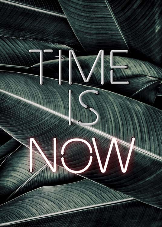 Time Is Now Neon Poster / Posters met tekst bij Desenio AB (10301)