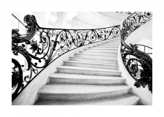 Art Nouveau Staircase Poster / Zwart wit bij Desenio AB (10484)