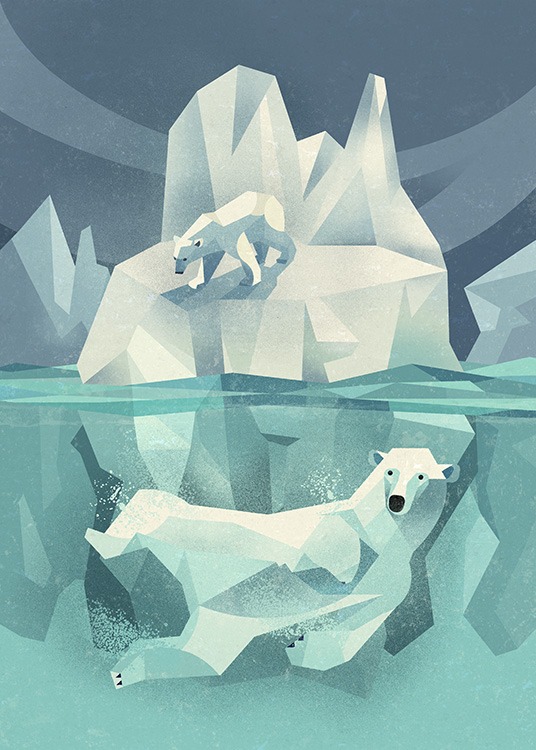 Vintage Polar Bear Poster / Kinderposters bij Desenio AB (11027)