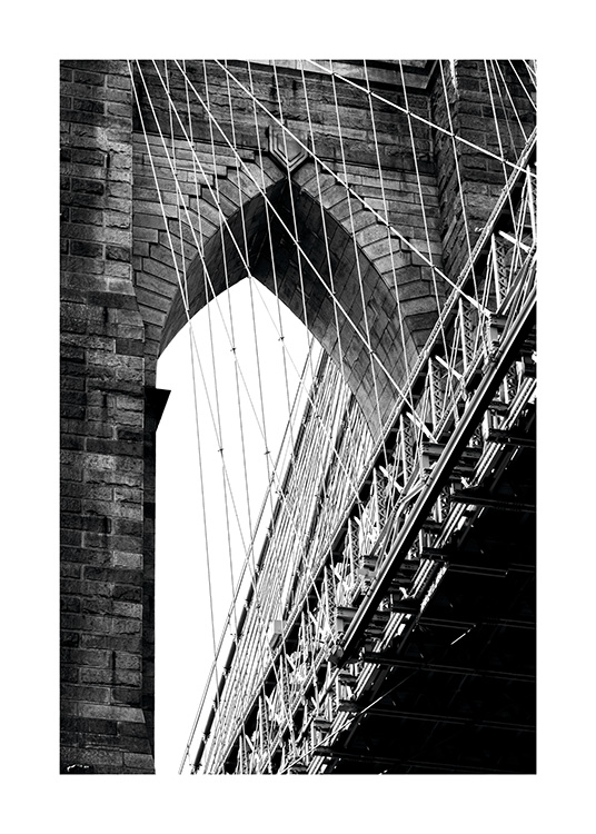 Brooklyn Bridge Detail Poster / Zwart wit bij Desenio AB (11309)