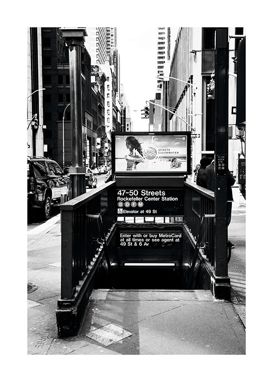NYC Subway Poster / Zwart wit bij Desenio AB (11310)