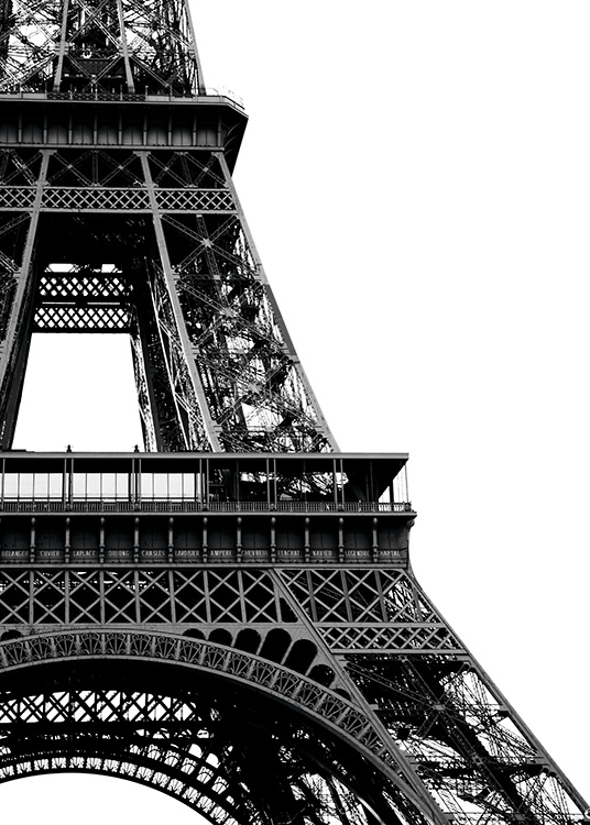 Eiffel Tower Close Up Poster Z&W Eiffeltoren Desenio.nl