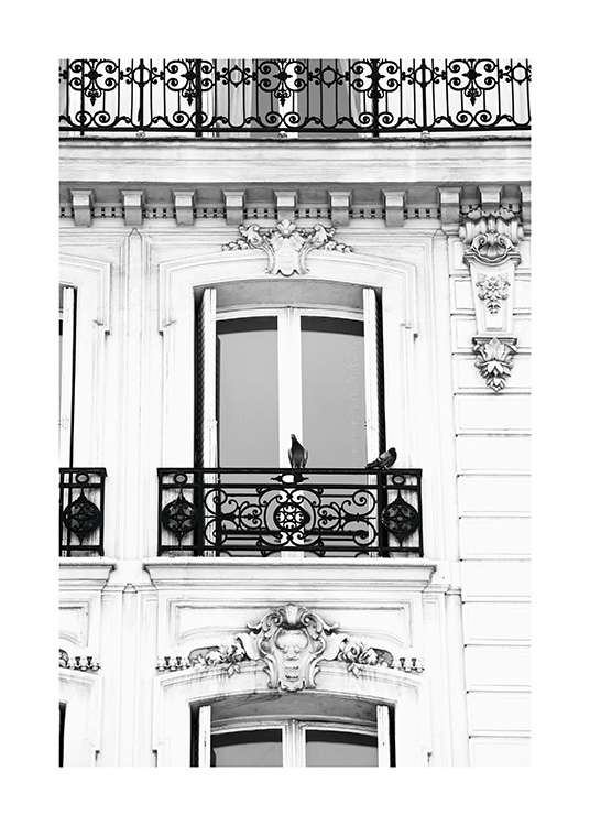 French Balcony Poster / Zwart wit bij Desenio AB (11342)