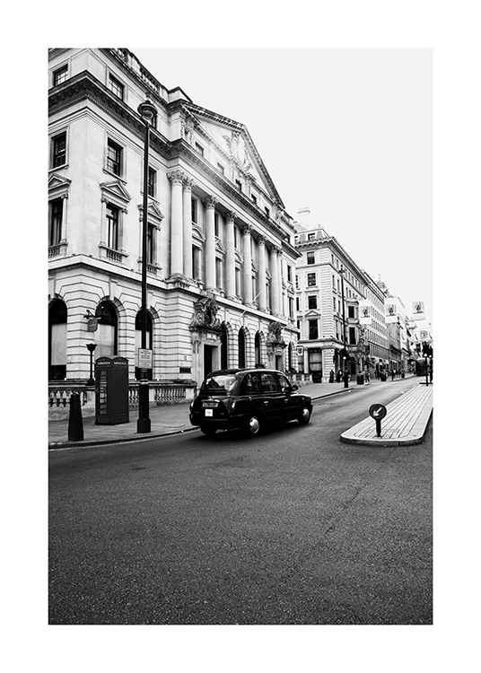 London Taxi Poster / Zwart wit bij Desenio AB (11363)