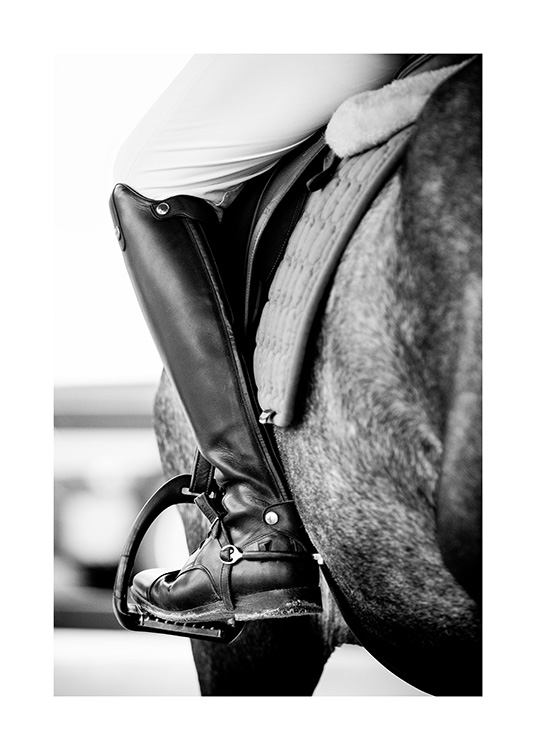 Horse Riding Poster / Zwart wit bij Desenio AB (11486)