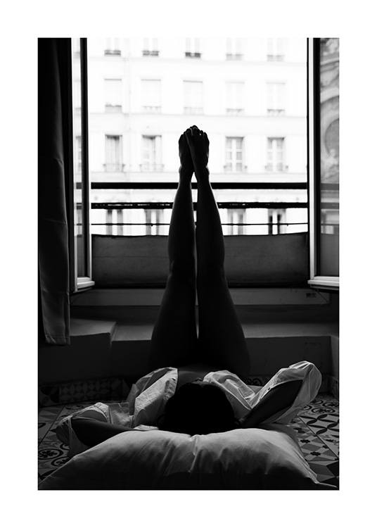 Paris Window Poster / Zwart wit bij Desenio AB (11531)
