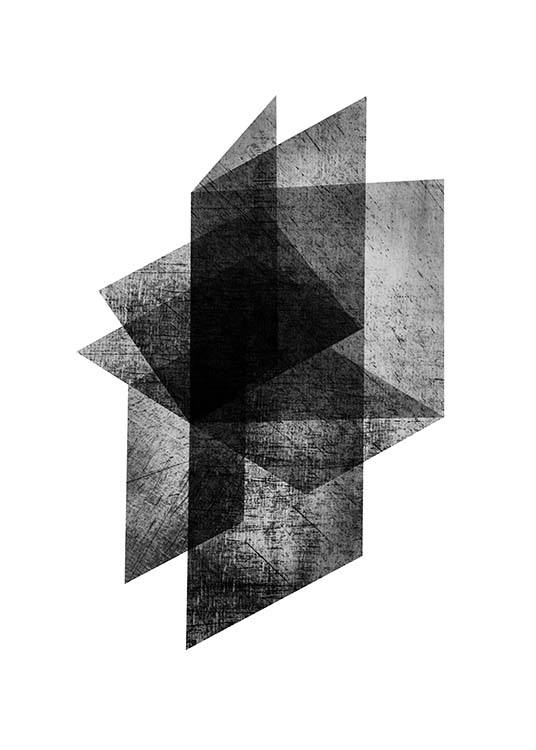 – Transparante zwarte vierkante vormen op een witte achtergrond. 