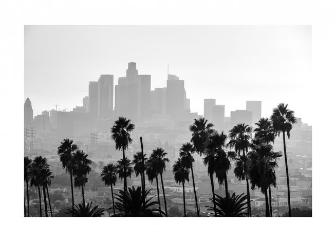 Los Angeles Cityscape Poster / Zwart wit bij Desenio AB (12595)