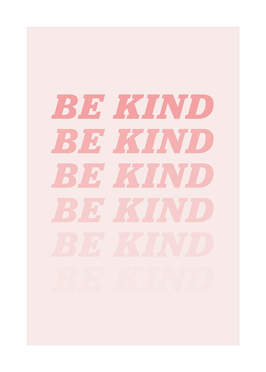 Be Kind Pink Poster / Posters met tekst bij Desenio AB (12679)