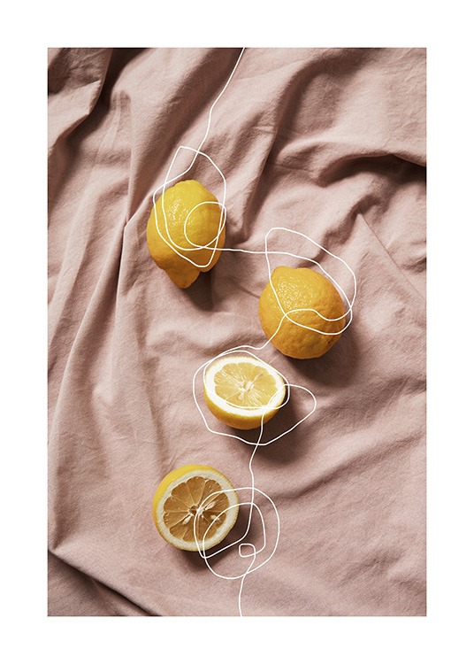 Lemons on Linen Poster / Keuken posters bij Desenio AB (12814)
