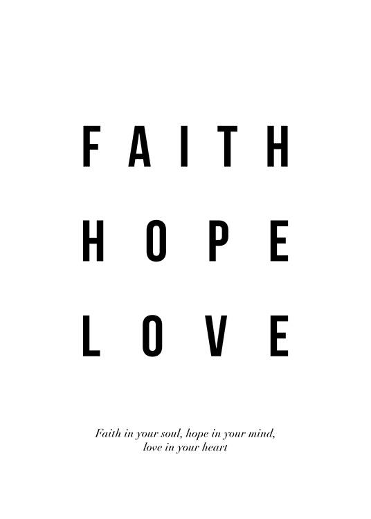 Faith Hope Love Poster / Posters met tekst bij Desenio AB (12872)