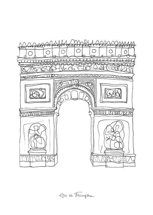 The Arc de Triomphe Poster / Zwart wit bij Desenio AB (12921)