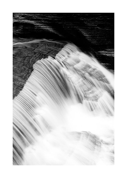  - Zwart-witfoto van waterval 