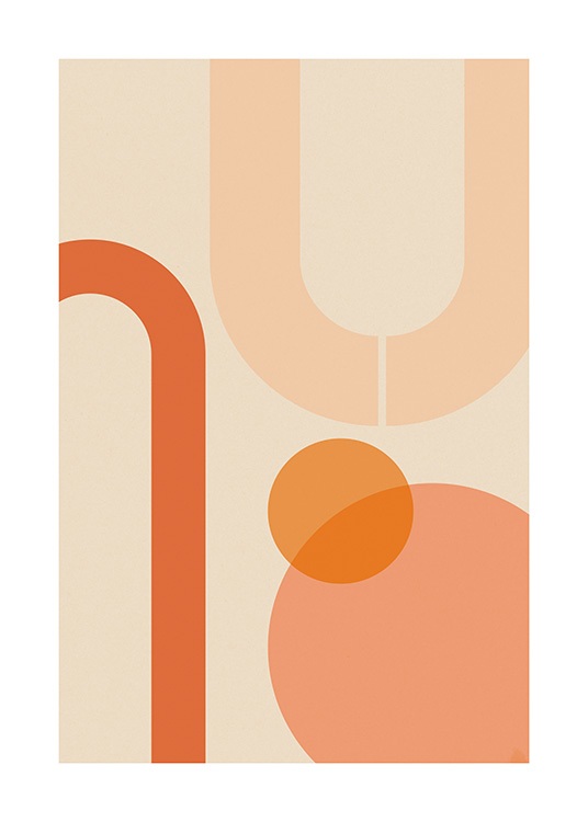 Orange Shapes Poster / Grafische posters bij Desenio AB (13620)