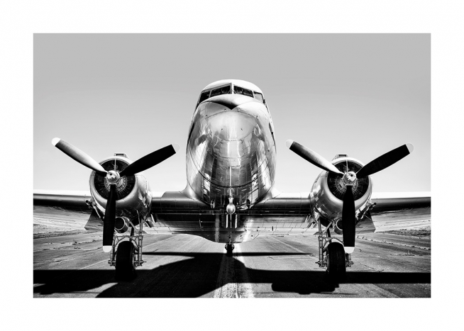 Vintage Airplane Poster / Zwart wit foto's bij Desenio AB (13630)