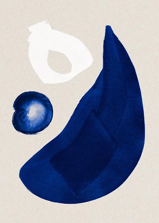 Cobalt Shapes No1 Poster / Abstracte kunst bij Desenio AB (13661)