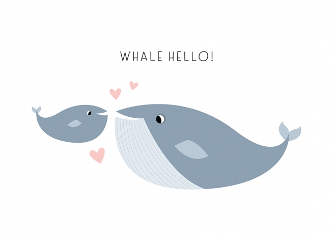 Whale Hello There Poster / Cartoon dieren bij Desenio AB (13712)