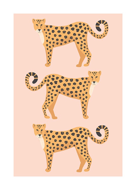 Three Leopards Poster / Insecten en dieren bij Desenio AB (13781)