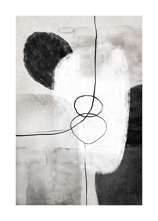  – Grijze, witte en zwarte abstracte vormen