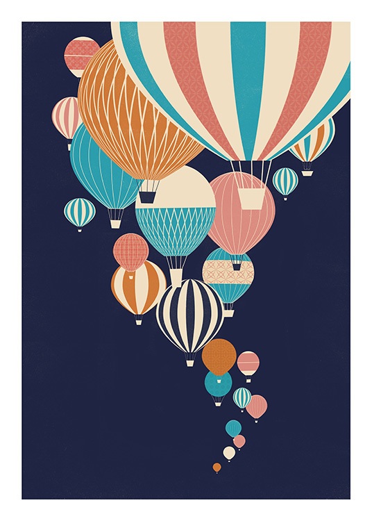 Balloons in the Sky Poster / Kinderen bij Desenio AB (13925)