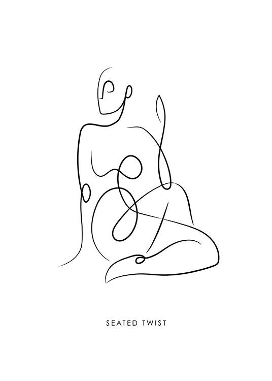 - Een illustratie van een vrouw in een yogahouding