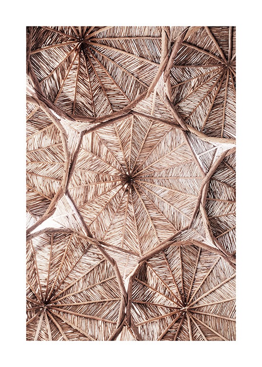  – Foto van cirkels gemaakt van natuurlijke materialen op een plafond