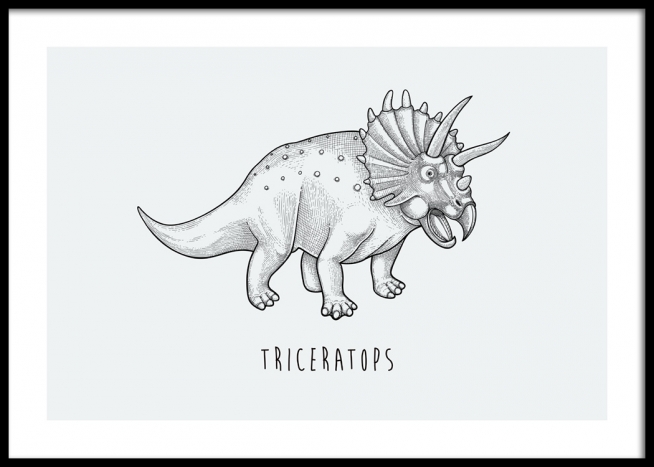 Triceratops Poster Tekening Dinosaurus Desenio Nl